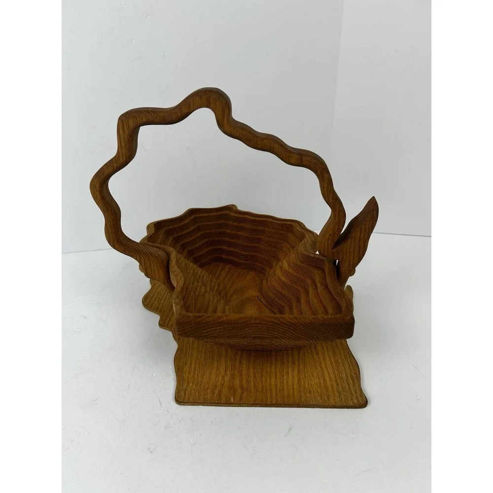 Collapsible Wooden Basket Fruit Bowl Cutting Board